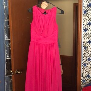 Deep pink bridesmaid/prom dress.